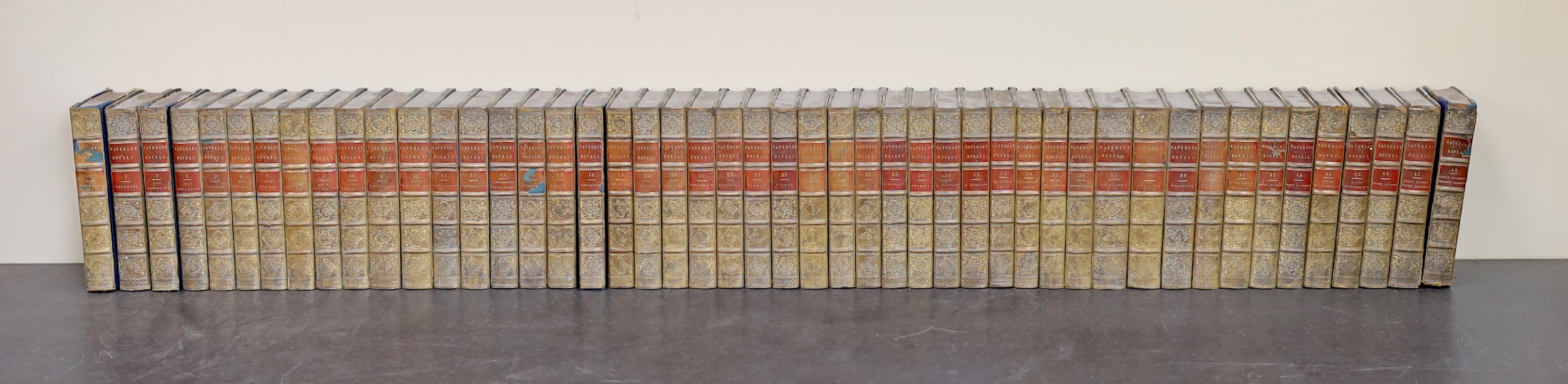 Scott, Sir Walter - The Waverley Novels, 48 vols, 8vo, half calf with marbled boards, A & C. Black, Edinburgh, 1879